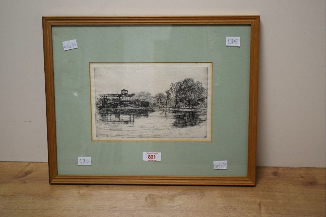 Sir Francis Seymour Haden (British 1818-1910) Drypoint etching 'Kew' / 'Railway Encroachment - Kew', - Image 2 of 7