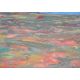 Artist unknown, oil on canvas, abstract landscape scene, indistinctly signed to canvas verso - Image 1 of 4