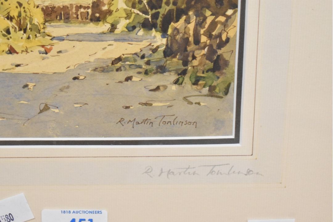 *Local Interest* R Martin Tomlinson (British b.1945) Watercolour 'Common Farm Windermere', a Lake - Image 3 of 3