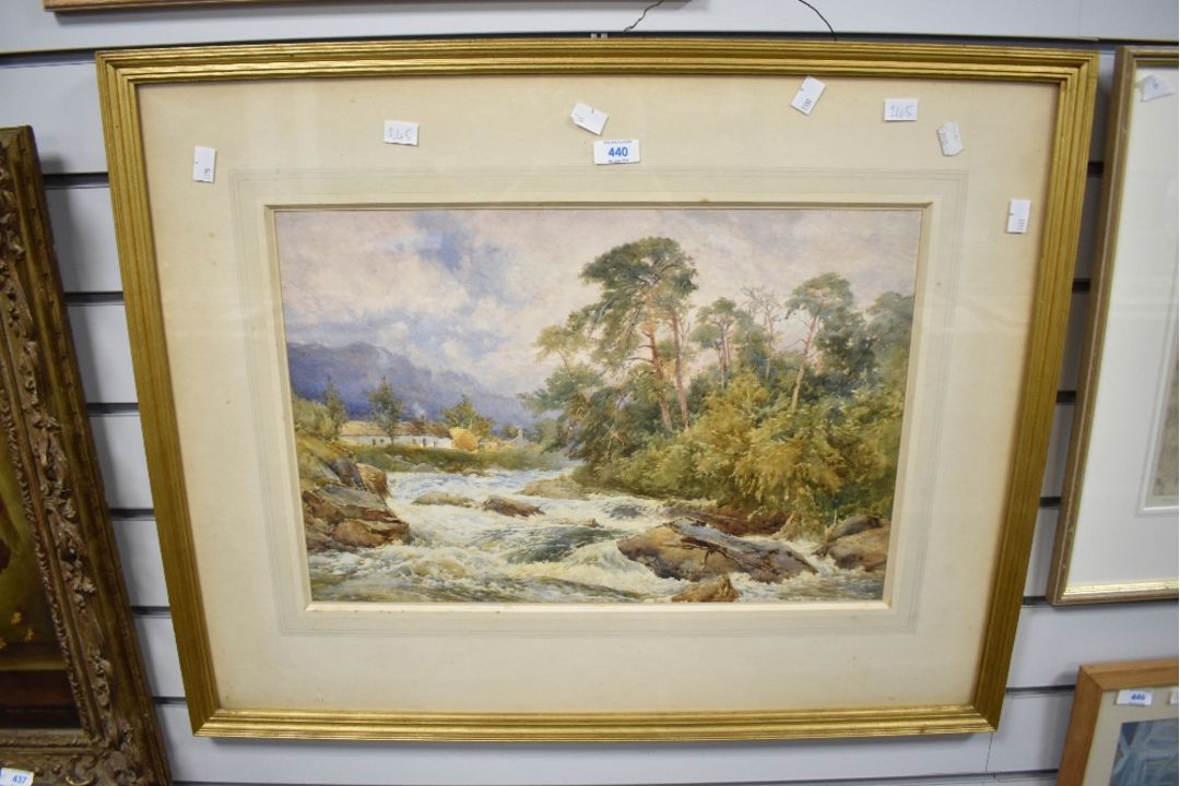 G Hodgson (British 19th Century) Watercolour, a rural river scene during a storm, signed lower - Image 2 of 3