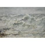 John Falconer Slater (British 1857-1937) watercolour and gouache, study of stormy seas, signed lower