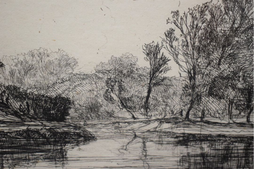 Sir Francis Seymour Haden (British 1818-1910) Drypoint etching 'Kew' / 'Railway Encroachment - Kew', - Image 3 of 7