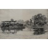 Sir Francis Seymour Haden (British 1818-1910) Drypoint etching 'Kew' / 'Railway Encroachment - Kew',