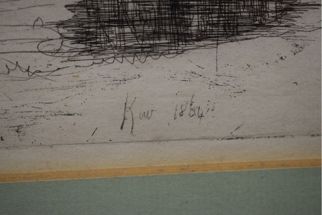 Sir Francis Seymour Haden (British 1818-1910) Drypoint etching 'Kew' / 'Railway Encroachment - Kew', - Image 4 of 7
