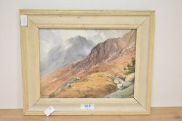 *Local Interest* Henry Robinson Wilkinson (British 1884 - 1975) Watercolour, a mountain study,