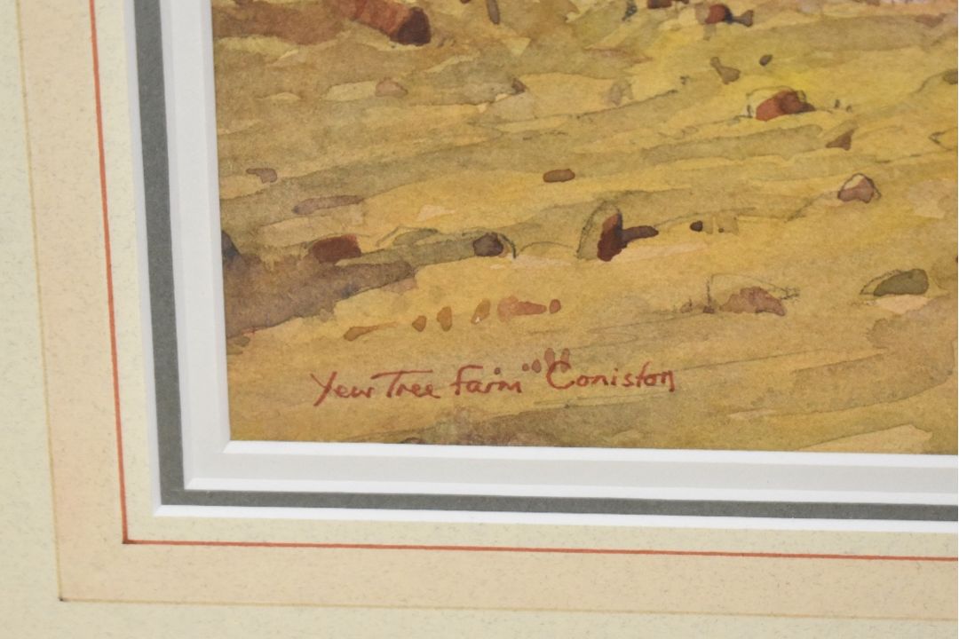 *Local Interest* R Martin Tomlinson (British b.1945) Watercolour 'Yew Tree Farm Coniston', a Lake - Image 4 of 5