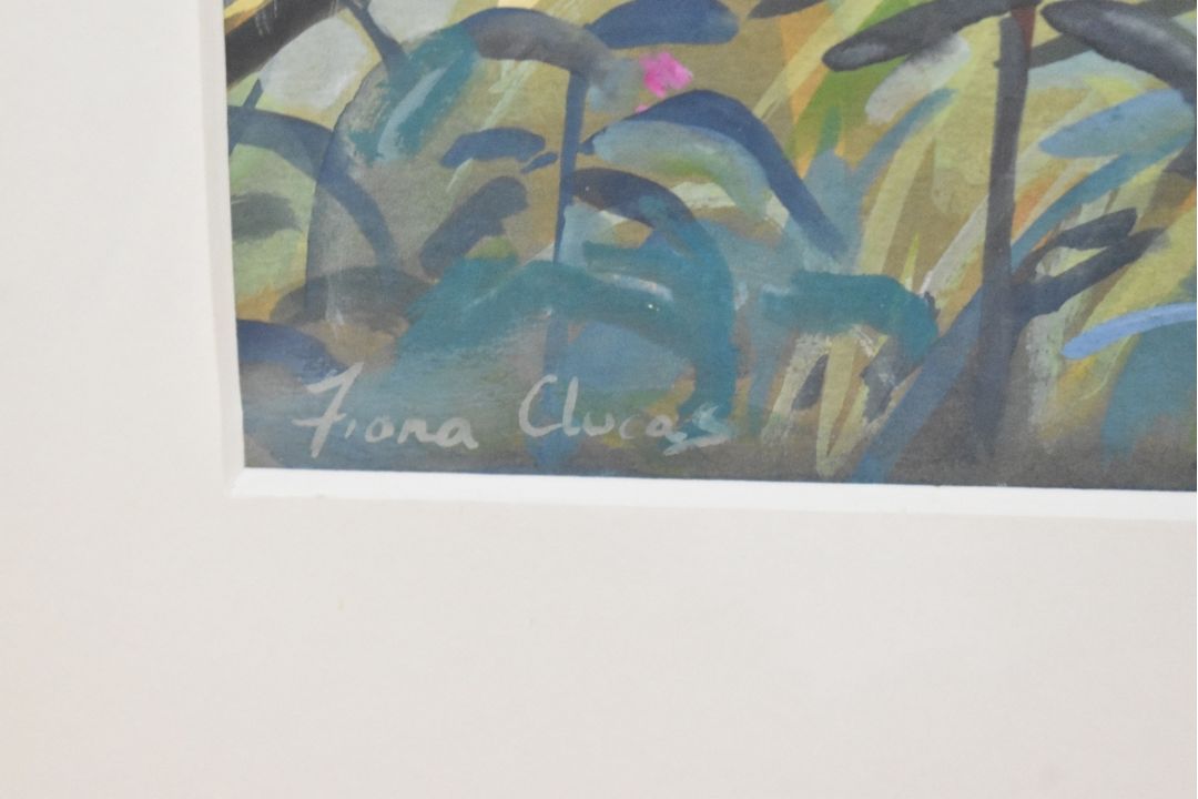 *Local Interest* Fiona Clucas (British Contemporary) Mixed Media 'Levens Moss, Summer', a meadow - Image 3 of 4