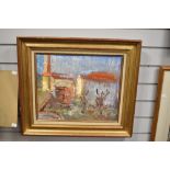 F Salvini (French 20th Century) Oil on Canvas 'Piana Corsica', an impressionistic village study,