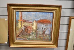 F Salvini (French 20th Century) Oil on Canvas 'Piana Corsica', an impressionistic village study,