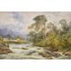 G Hodgson (British 19th Century) Watercolour, a rural river scene during a storm, signed lower - Image 1 of 3