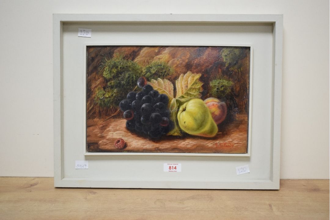 E.L Poole (British 19th/20th century) oil on board, an outdoor still life study with moss and autumn - Image 2 of 5