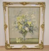 After Vernon Ward (British 1905-1985) Lithograph, a depiction of spring flowers in a glass vase,