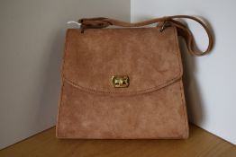 A circa 1970s Perthshire Crafts Scottish made handbag and matching coin wallet in light tan suede