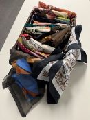 A quantity of vintage neck scarves to include satin, cotton, wool, silk and others.