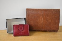 Two circa 1970s leather items, to include a Gianna Conti oxblood purse or wallet, and a brown