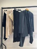 A collection of 90s and earlier vintage minimalist ladies wear to include Kenzo two piece trouser