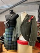 Vintage Scottish wool attire to include aSafton Tailored Wear blazer shooting jacket in emerald