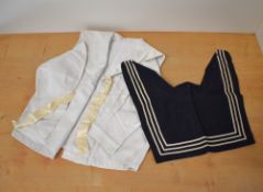 Assorted mid century baby and toddler clothes, to include a white cotton sailors outfit with