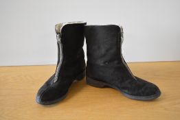 A pair of circa 1960/70s vintage K Shoes [local interest] 'Bootee' sheepskin lined ankle boots in