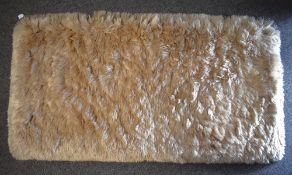 A 20th century vintage The Llama Rug 100% Pure Mohair small area rug, in 'Pearl' beige deep pile