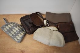 A collection of vintage leather handbags, to include Russell & Bromley cross-body with suede panel