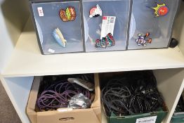 An aluminium tool case and selection of various leads, arranged in set of plastic drawers, XLR, Jack
