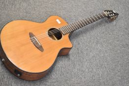 A Breedlove Pursuit nylon strung acoustic classical guitar, fitted with Fishman lsys + preamp/pickup