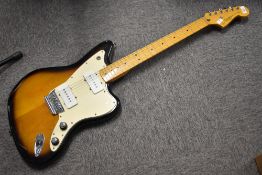 A Fender Squier Jazzmaster electric guitar, Indonesian, serial number ICS11013319, with Duncan