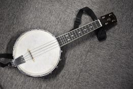 A modern banjolele (banjo/ukulele) , Goldtone , in padded gig bag