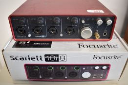 A Focusrite Scarlett 18i8 USB interface, with original box, no power supply or software