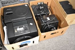 Three pairs of assorted speakers, Numark, Phonic & JBL