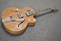 A vintage Hofner Committee archtop electric guitar, interior label worn, possibly E2 model, having