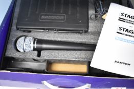 A Samson true diversity radio mic system, Stage 55 , with carry case and original box