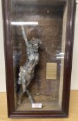 WW1 interest, framed and glazed 1917 relic from Bapume, France and featuring a silver-plated example