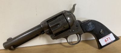 American Colt Army Peacemaker SA single action pistol/revolver, deactivated .41 calibre, six-shot,