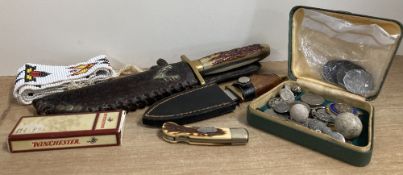 Venture hunting knife, 15.5cm blade stamped VENTURE to one side of ricasso and SHEFFIELD ENGLAND