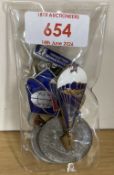 Soviet Union/Russian Parachutist jumps badge, blue and white enamel with central aeroplane and