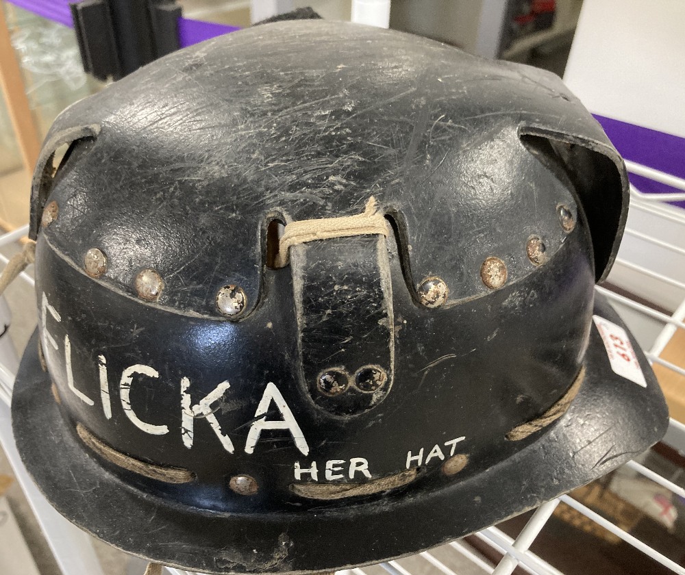 Vintage Thetford Coal Miner's Safety Helmet, thought to be 1950s and made from pulp, leather - Image 2 of 8