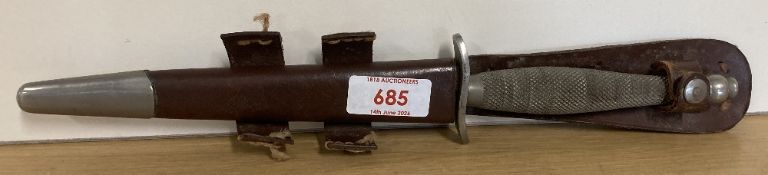 WW2-period Fairbairn-Sykes Commando fighting knife by Wilkinson, 16.6cm double-edged sharpened spear