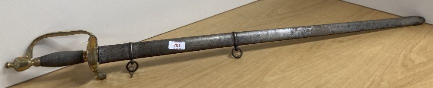 1796 Pattern Infantry Officer's Spadroon-style Sword, tapering single-edged and fullered 80cm