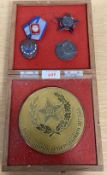 Soviet-era Russia USSR Order of the Red Star red-enamelled five-pointed silver-alloy star with