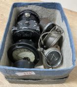 Aircraft instruments comprising United States Army Type B-16 Flight Compass, black painted metal