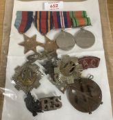 WW2 group of four medals on metal pin bar for wearing, comprising 1939-1945, Burma stars, War and