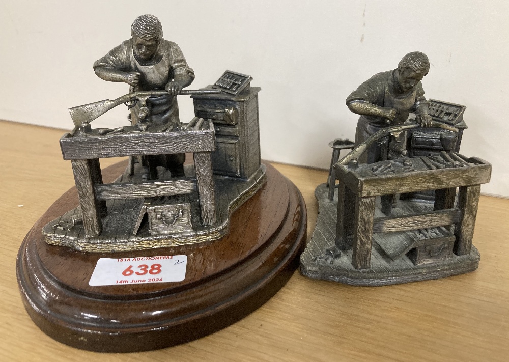 English Miniature Fine Art Sculptures from the Evergreen Collection, cast pewter figures of The