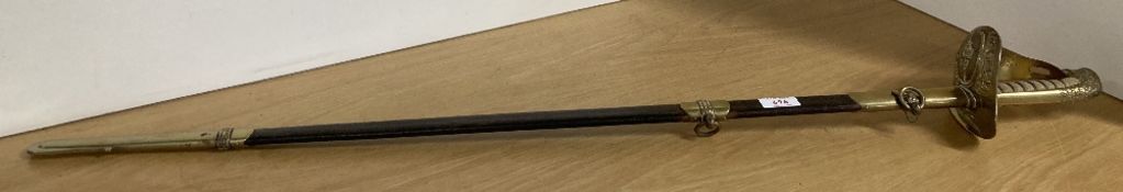 George V RAF Officer's Ceremonial Sword, 82.5cm single-edged part single-fullered blade having