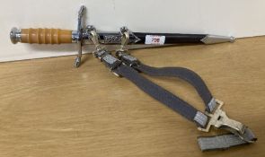 In the style of an NVA/DDR East German Honor dagger, 25cm double-fullered blade etched 71488 to