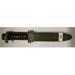United States M3 Combat Fighting knife or bayonet, 16.5cm single-edged blade with sharpened back