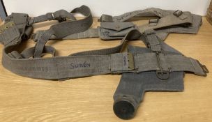 WW2-period 1925 Pattern Royal Air Force Webbing Holster Sets, comprising khaki webbing, automatic