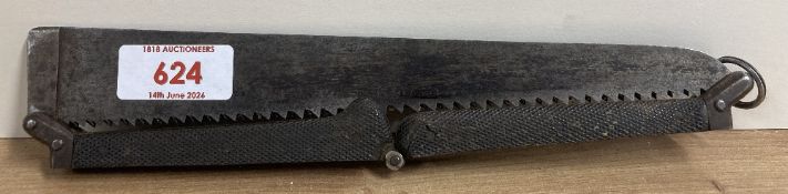 German Field Surgeon's folding amputation bone saw, thought to be 19th or early 20th Century with