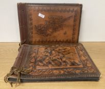 Cyprus Military interest, two large 28cm x 2,5cm x 39cm black and white photograph leather-bound